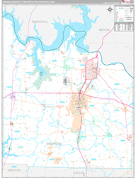 Sherman-Denison Metro Area Wall Map Premium Style 2026